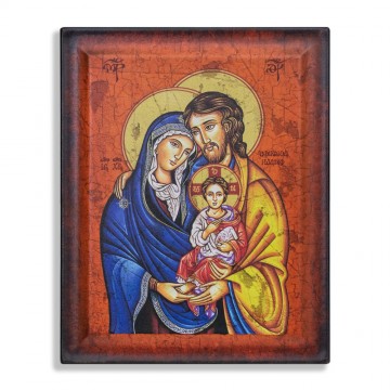 Icona Sacra Famiglia in Legno