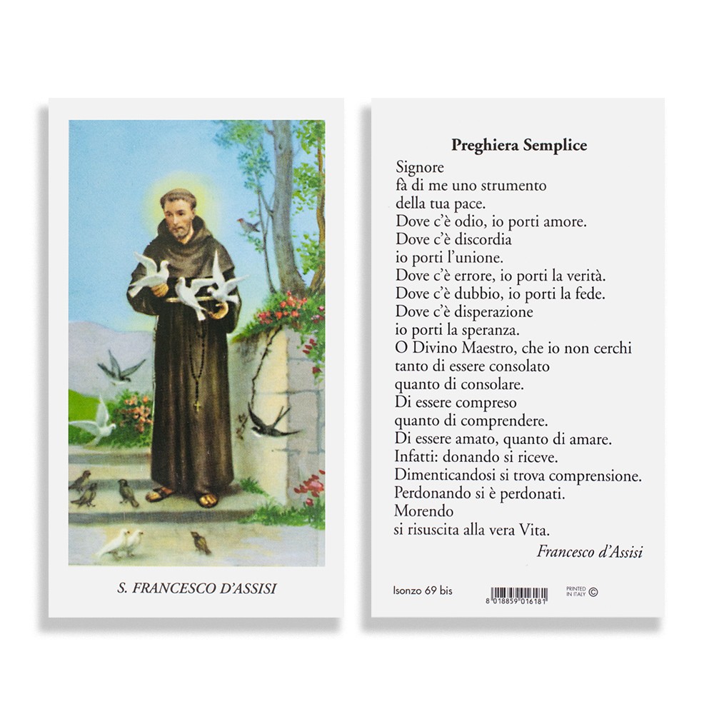 Preghiera Di San Francesco Per La Pace Santino di San Francesco d'Assisi Myriam