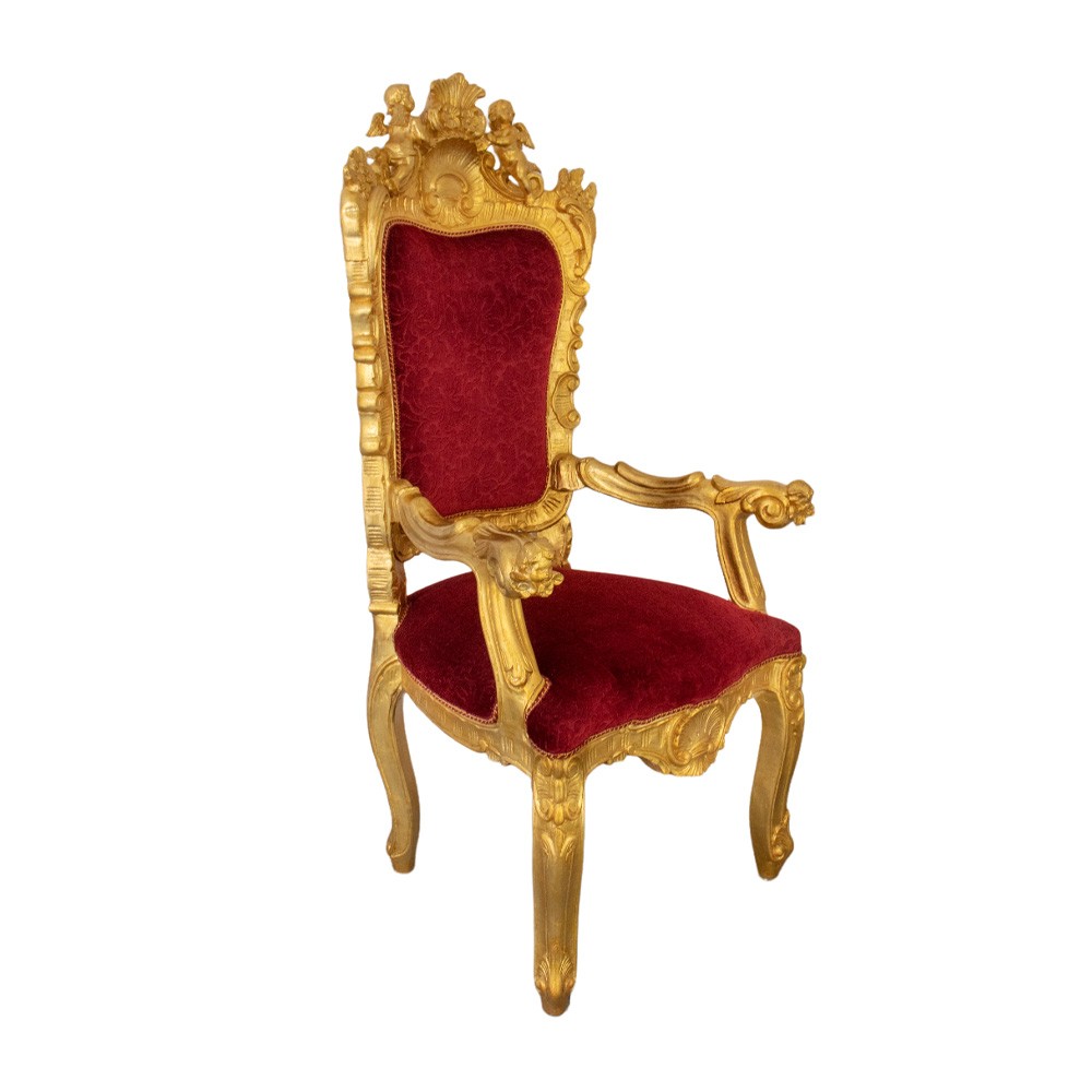 Poltrona barocca per chiesa in legno Myriam