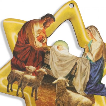 Stella con Natività in Legno