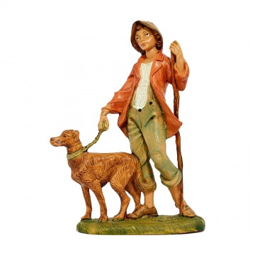 Statua Uomo con Cane Fontanini