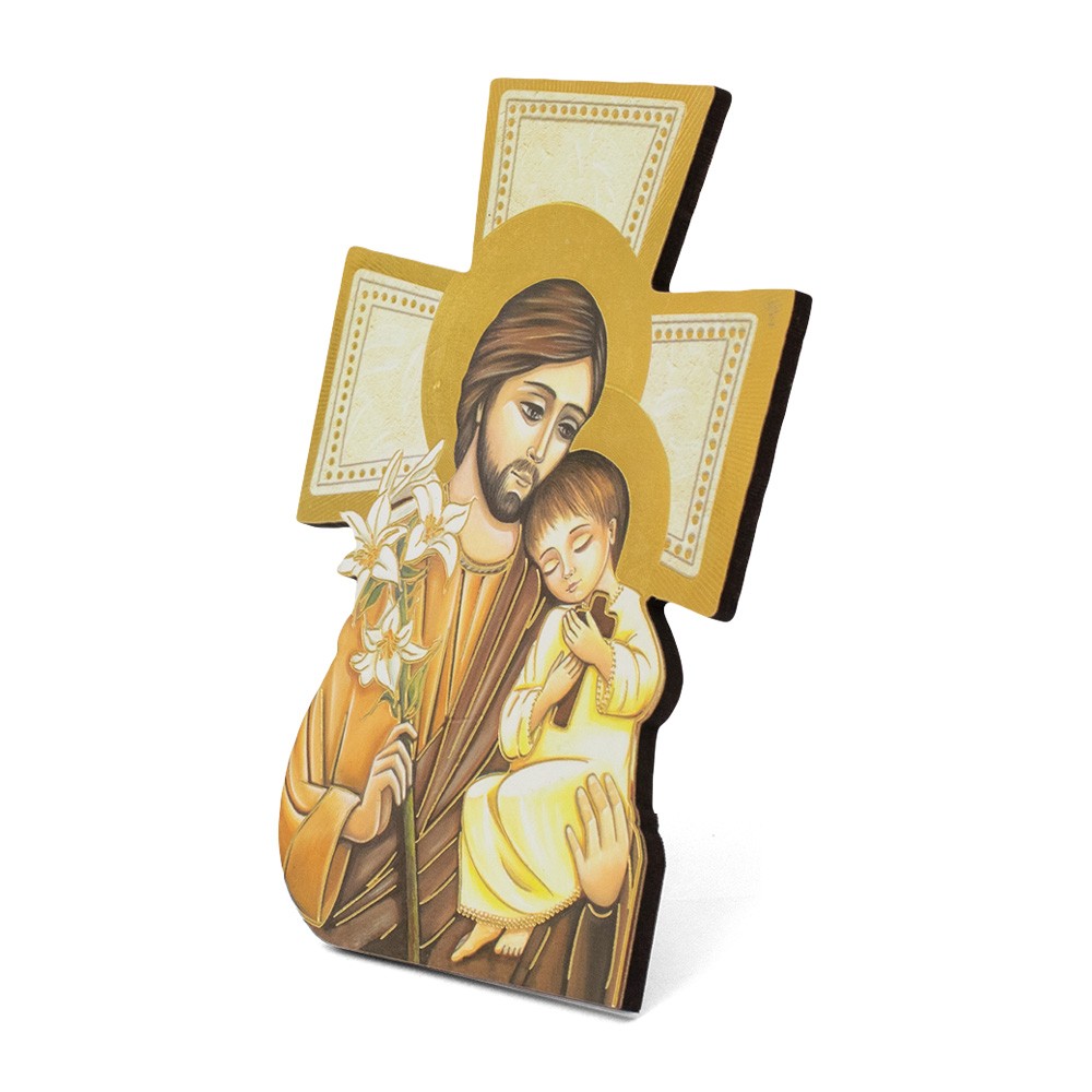 Quadro San Giuseppe in legno decorato in foglia oro Myriam