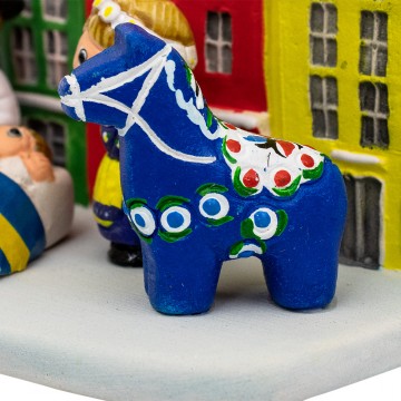 Presepe Svezia in Ceramica...