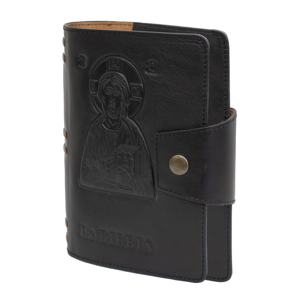 Custodia Per Bibbia In Vera Pelle Marrone - Formato Cei Uelci 2009, Con Cerniera YKK