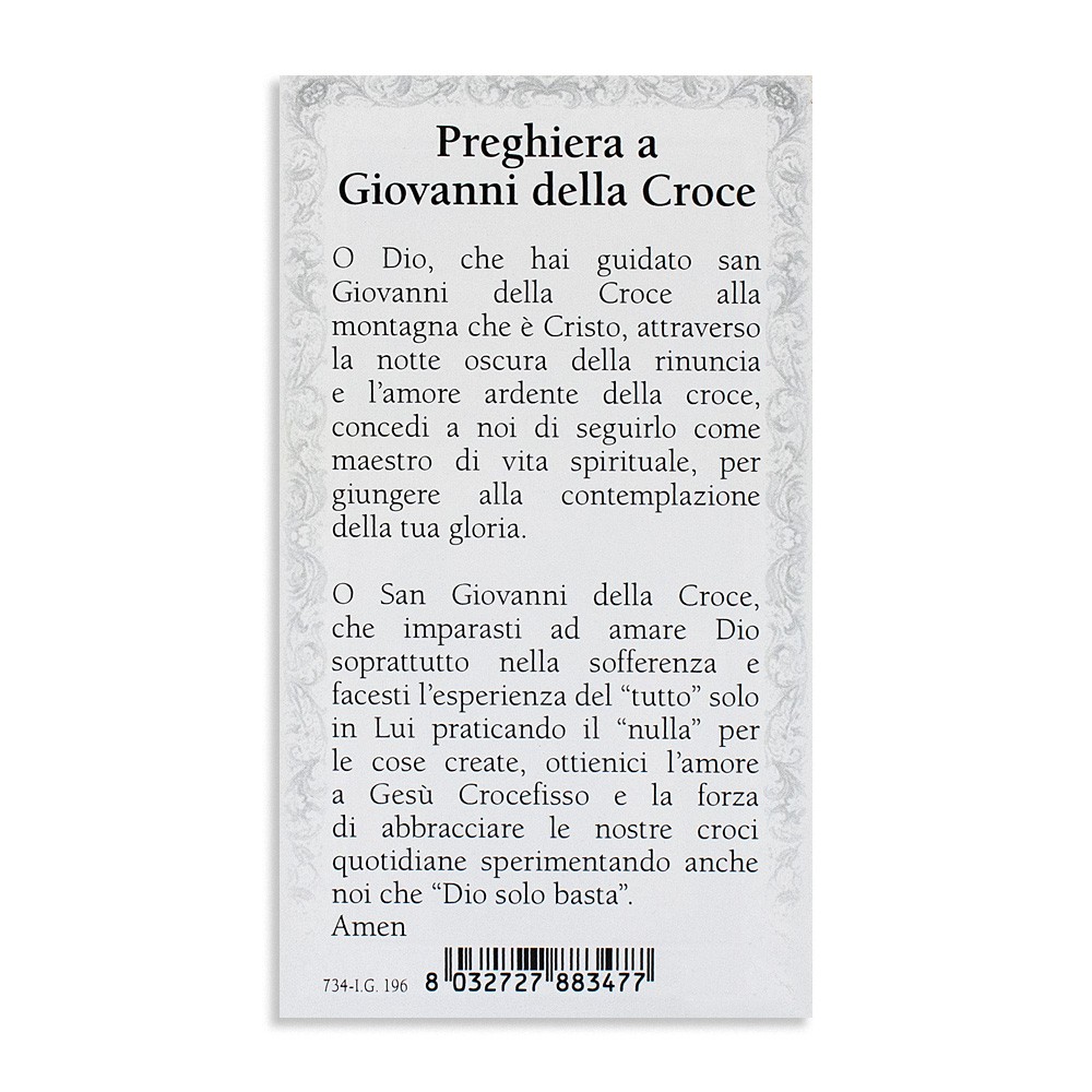 Preghiera Del Silenzio San Giovanni Della Croce Immagine Giovanni della Croce in confezione da 100 pezzi | Myriam