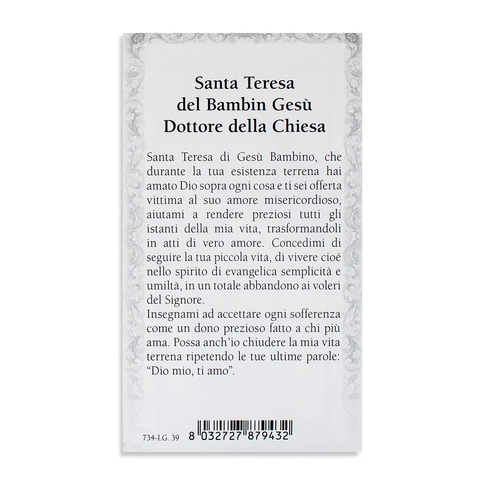 Preghiera Santa Teresa Del Bambin Gesù Immaginetta Santa Teresa in confezione da 100 pezzi | Myriam