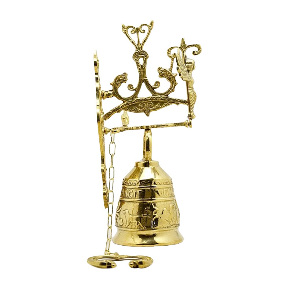 Campana Da Parete In Ottone Anticato - Diametro 13 Cm, Design Classico E Decorativo