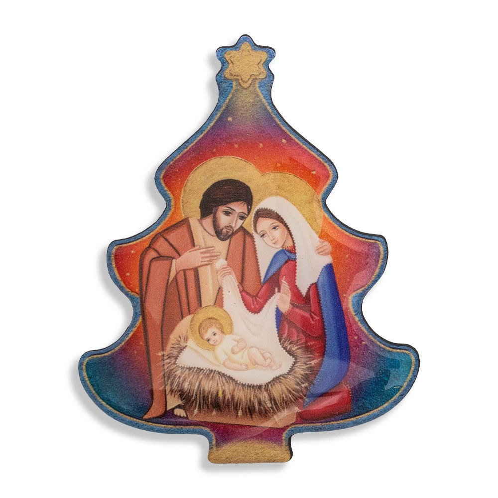 Magnete Natalizio Artigianale Con Babbo Natale E Renna - Decorazione In Tela 5x8 Cm
