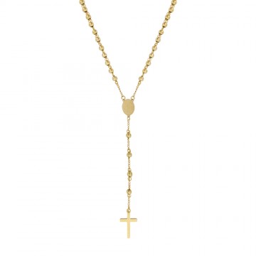 Collana Rosario in Acciaio Oro