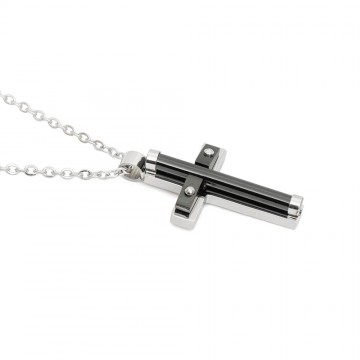 Collana con Croce in Acciaio