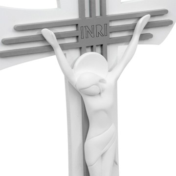 Crocifisso Moderno Bianco e...