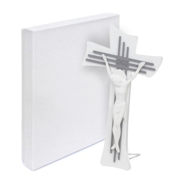 Crocifisso Moderno Bianco e...