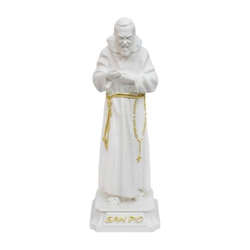 Statua San Pio Bianca Oro...