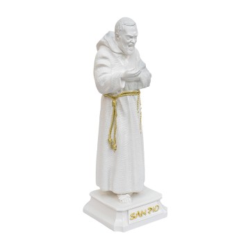 Statua San Pio Bianca Oro...