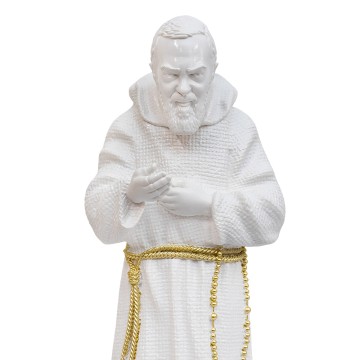 Statua San Pio Bianca Oro...