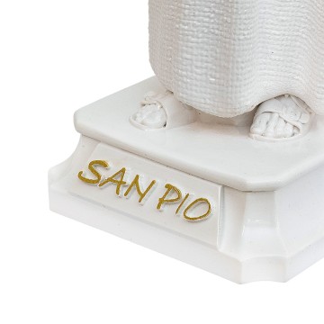 Statua San Pio Bianca Oro...