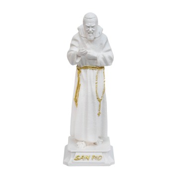 Statua San Pio Bianca Oro...