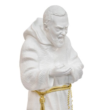 Statua San Pio Bianca Oro...