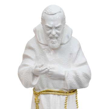 Statua San Pio Bianca Oro...