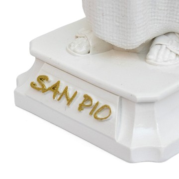 Statua San Pio Bianca Oro...