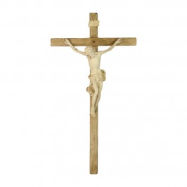 Croce con Cristo Barocco in Legno Brunito