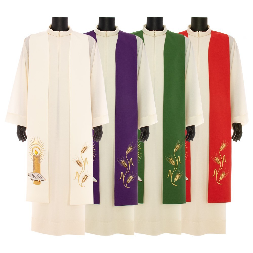 Stola Sacerdotale con Spighe e Candela Stola Sacerdotale con Spighe e Candela