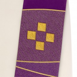 Stola Viola con Croce Ricamata