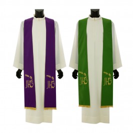 Tristola per Prete Bicolore Viola e Verde