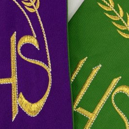 Tristola per Prete Bicolore Viola e Verde