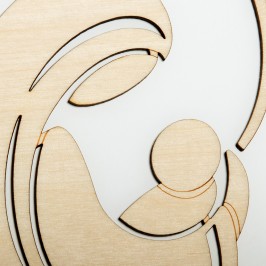Quadro Legno Laccato Madonna con Bambino