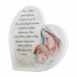 Quadro Cuore con Preghiera Ave Maria