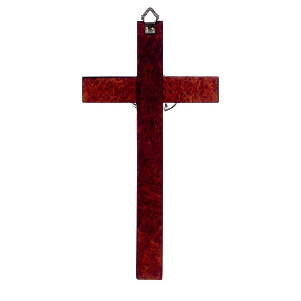 Croce in Legno e Cristo Bagno Argento