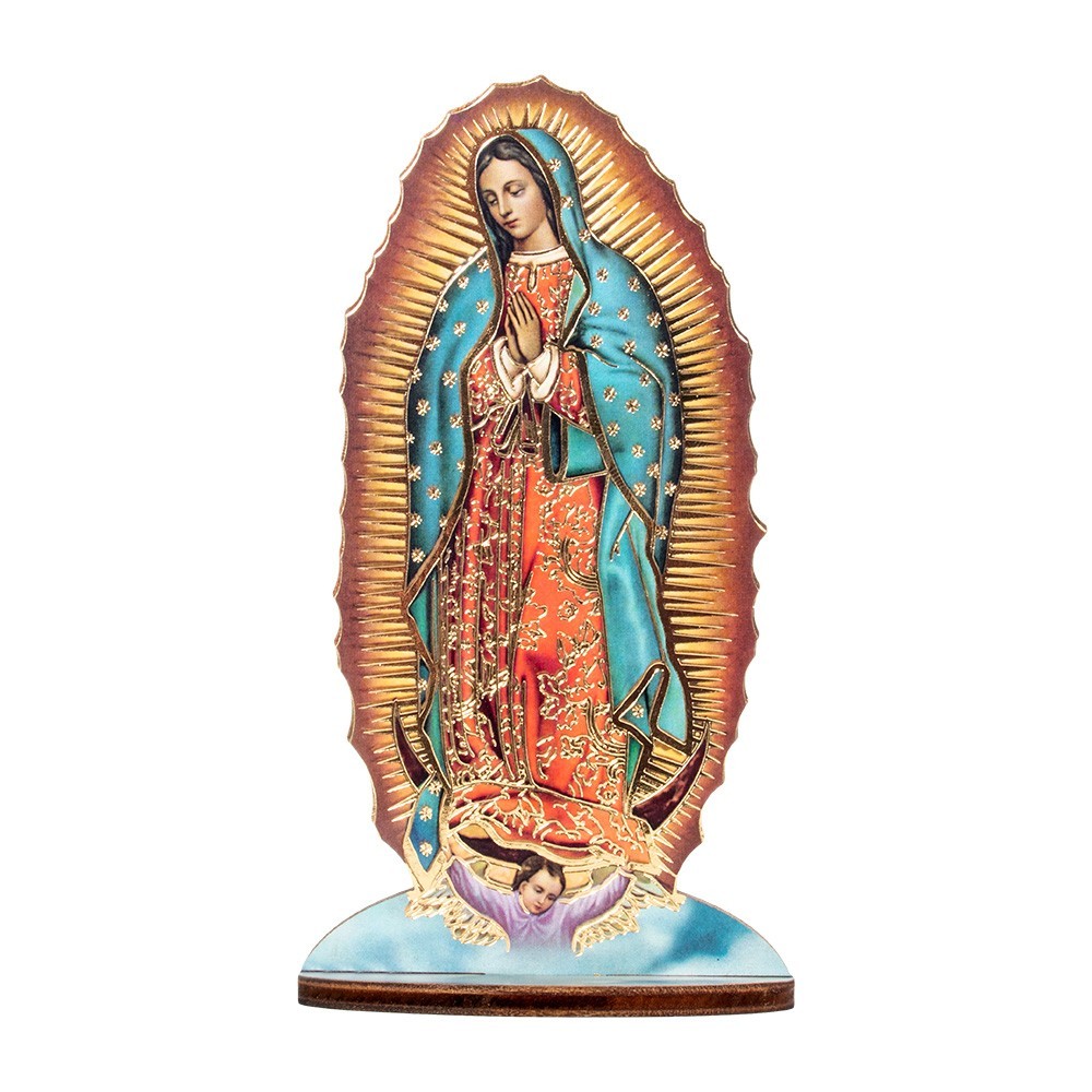 Statua Legno Madonna di Guadalupe con Biografia