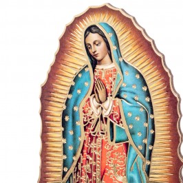 Statua Legno Madonna di Guadalupe con Biografia