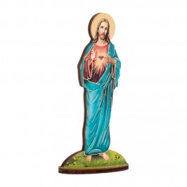 Statuetta Legno Sacro Cuore di Gesù