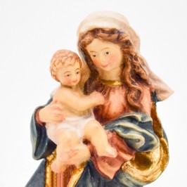 Madonna c/Bambino legno cm. 12