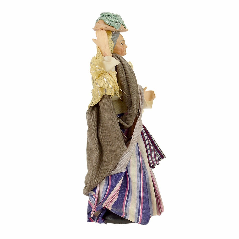 Anziana con Panni in Testa in Terracotta cm 14