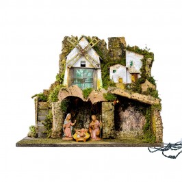 Presepe con Luci e Mulino