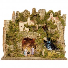 Presepe con Luci e Ruscello