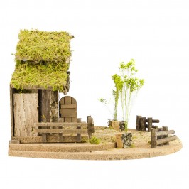 Capanna per Presepe Completo 12 cm
