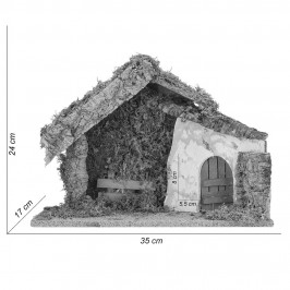 Capanna con Porta in Legno per il Presepe