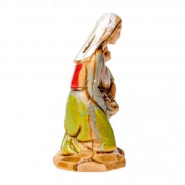 Donna inginocchiata con Bambina per il Presepe