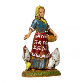Contadina con Galline per il Presepe