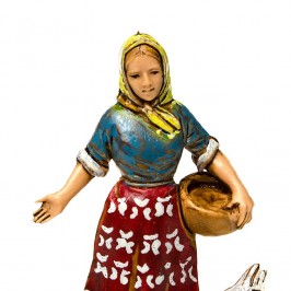 Contadina con Galline per il Presepe