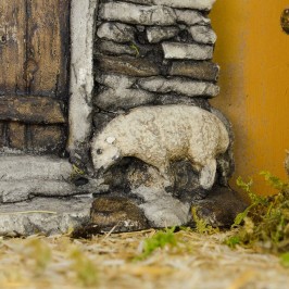 Capanna con Percorelle per la Natività 12 cm.