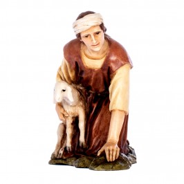Pastore Inginocchiato con Agnello Landi 15 cm