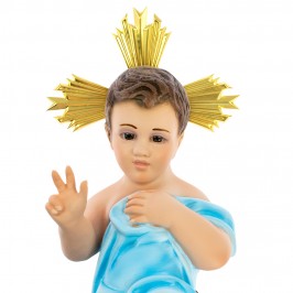 Statua Gesù Bambino con Panno Azzurro