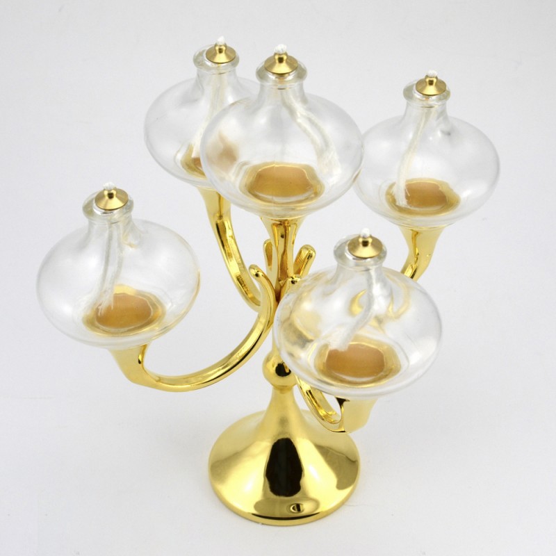 Candeliere H&H CHIO Per 5 Candele - Design In Vetro E Nero, Decorativo Per Tavolo O Ambiente - Foto 8