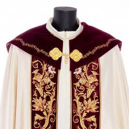 Piviale per Sacerdote Avorio Bordeaux