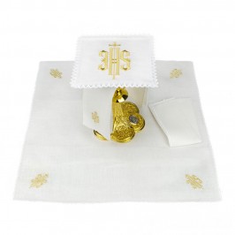 Set 4 Pezzi Messa con IHS filo Dorato
